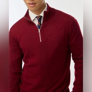 NWOT JCrew Factory Machine-washable merino wool-blend half-zip sweater